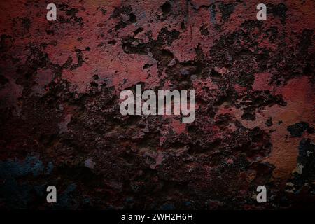 Dark wall background. Rough dark grunge texture. Stock Photo