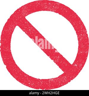 Vector illustration of the Forbidden sign in red ink stamp Stock Vector