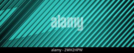 Green vector modern abstract background with stripes. Stripped turquoise geometric corporate banner design. Wide horizontal background concept with Stock Vector