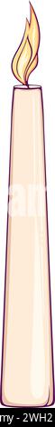 Thin burning candle color Stock Vector