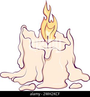 Burning melted candle color Stock Vector