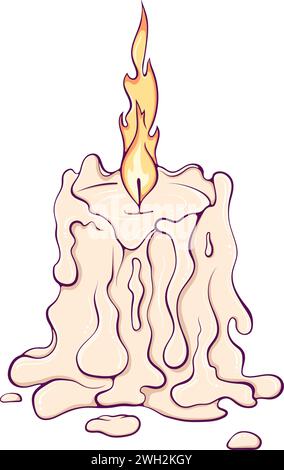 Burning melted candle color Stock Vector