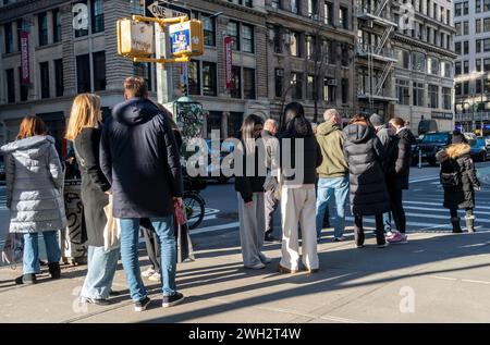 Street activity in Greenwich Village in New York on Saturday, February 3, 2024.  (© Richard B. Levine) Stock Photo