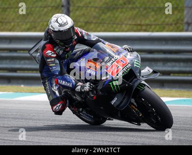 Kuala Lumpur, Malaysia. 07th Feb, 2024. French rider Fabio Quartararo of Monster Energy Yamaha MotoGP in action during the Sepang MotoGP Official Test at Sepang International Circuit. Credit: SOPA Images Limited/Alamy Live News Stock Photo