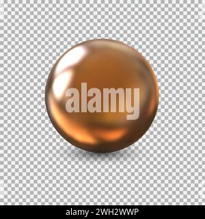 Golden Ball .Abstract metal sphere.Vector illustration	. Stock Vector