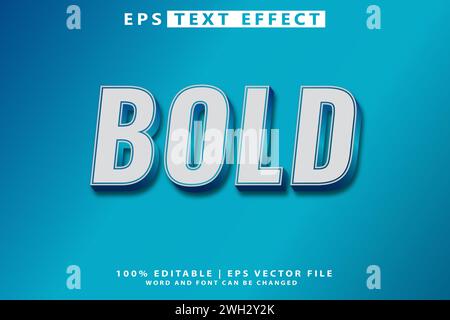 Editable vector effect of bold text. template for text style effects Stock Vector