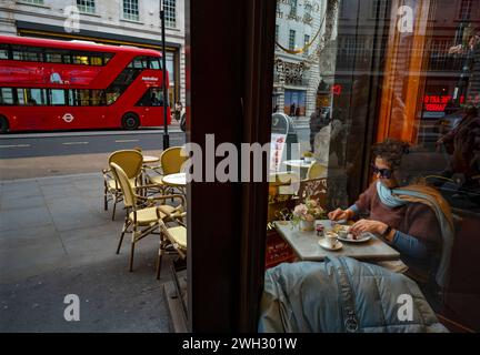 London England Afternoon Tea at Caffe Concerto on Regent Street and Picadilly 6 Feb 2024 Stock Photo