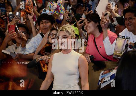 Mexico City, Mexico. 06th Feb, 2024. Actress Florence Pugh is attending the red carpet of the Fan Event for the film 'Dune: Part Two' at Auditorio Nacional in Mexico City, Mexico, on February 6, 2024. (Photo by Carlos Tischler/Eyepix Group) Credit: NurPhoto SRL/Alamy Live News Stock Photo