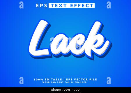 Editable 3D lack text effect in vector form Stock Vector
