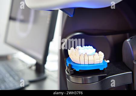 Modern extraoral laboratory dental scanner Stock Photo