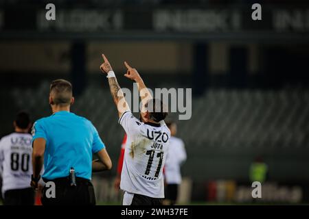 Jota Silva  during  Liga Portugal  23/24 game between Vitoria Sport Clube and CF Estrela Amadora at Estadio Dom Afonso Henriques, Guimaraes, Portugal. Stock Photo