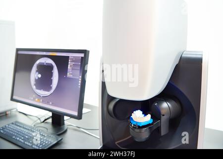 Modern extraoral laboratory dental scanner Stock Photo