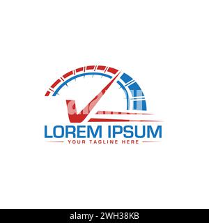 Car Logo Design. Speed Meter Logo Design. Unique and Modern Logo Design. Stock Vector