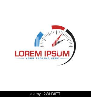 Car Logo Design. Speed Meter Logo Design. Unique and Modern Logo Design. Stock Vector