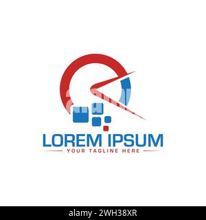 Car Logo Design. Speed Meter Logo Design. Unique and Modern Logo Design. Stock Vector