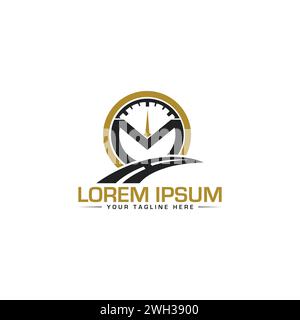 Car Logo Design. Speed Meter Logo Design. Unique and Modern Logo Design. Stock Vector