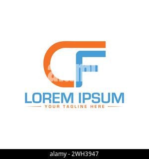 CF Letter Logo Design. Creative and Modern Logo Design. Stock Vector