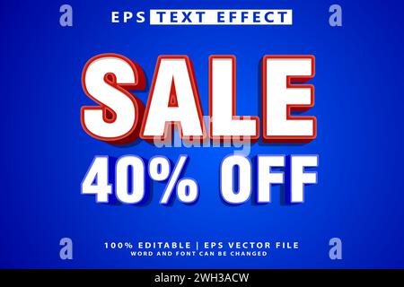 Vector-based 3D sale text effect that is editable Stock Vector