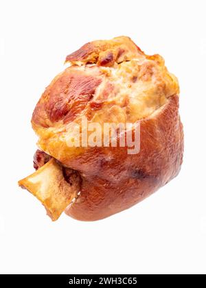 roasted pork knuckle isolated on white background Stock Photo