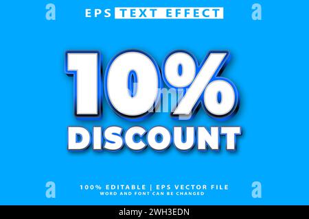 Editable discount promotion, text effect 3d text effect Stock Vector