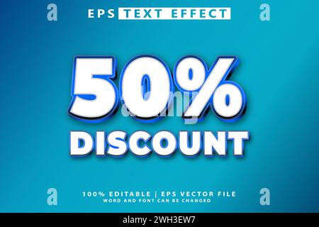 Editable discount promotion, text effect 3d text effect Stock Vector