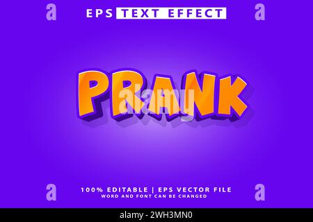 Editable 3D text effect, prank text effect Stock Vector