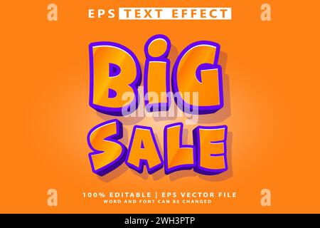 Big Sale Text Style, Modifiable Text Effect Stock Vector