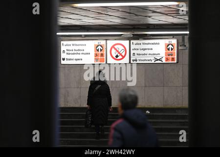 Prague, Czech Republic. 06th Feb, 2024. Metro in Prague, Czech Republic, February 6, 2024. Credit: Michal Kamaryt/CTK Photo/Alamy Live News Stock Photo