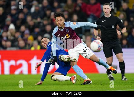 Chelsea's Enzo Fernandez (left) and Aston Villa's Boubacar Kamara battle for the ball during the Emirates FA Cup fourth round replay match at Villa Park, Birmingham. Picture date: Wednesday February 7, 2024. Stock Photo