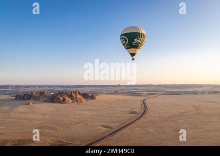 Middle East, Saudi Arabia, Medina, Al-Ula. November 19, 2023. Tourist hot air balloon in the Saudi desert. Stock Photo