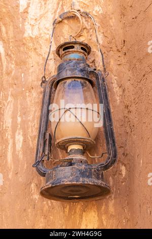 Ushaiger Heritage Village, Riyadh, Saudi Arabia, Middle East. Old lantern in the Ushaiger Heritage Village. Stock Photo