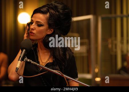 RELEASE DATE: May 10, 2024. TITLE: Back To Black. STUDIO: Focus Features. DIRECTOR: Sam Taylor-Johnson. PLOT: A never-before-seen glimpse into Amy Winehouse's early rise to fame and the release of her groundbreaking studio album, Back to Black. STARRING: MARISA ABELA as Amy Winehouse. (Credit Image: © Focus Features/Entertainment Pictures/ZUMAPRESS.com) EDITORIAL USAGE ONLY! Not for Commercial USAGE! Stock Photo