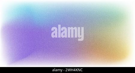Grainy gradient simple color grain texture noise. Blue purple yellow colors. Poster design brochure background wallpaper for social networks. Vector illustration. Stock Vector