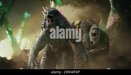 RELEASE DATE: March 29, 2024. TITLE: Godzilla X Kong: The New Empire. STUDIO: Warner Bros. DIRECTOR: Adam Wingard. PLOT: Two ancient titans, Godzilla and Kong, clash in an epic battle as humans unravel their intertwined origins and connection to Skull Island's mysteries. STARRING: Godzilla and King Kong. (Credit Image: © Warner Bros/Entertainment Pictures/ZUMAPRESS.com) EDITORIAL USAGE ONLY! Not for Commercial USAGE! Stock Photo