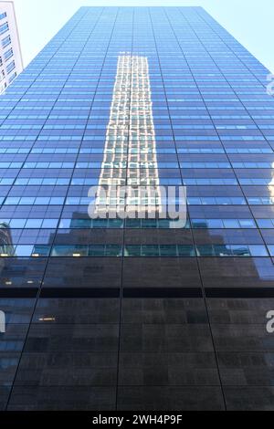 New York City - Jan 1, 2023: 590 Madison Avenue, also known as the IBM Building, is a skyscraper at 57th Street and Madison Avenue in the Midtown Manh Stock Photo