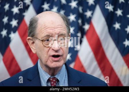 United States Representative Brad Sherman (Democrat of California) speaks at a press conference with Knesset Speaker Amir Ohana following the inaugural meeting of the House-Knesset Parliamentary Friendship Group in the Capitol on Wednesday, February 7, 2024. Credit: Annabelle Gordon/CNP /MediaPunch Stock Photo