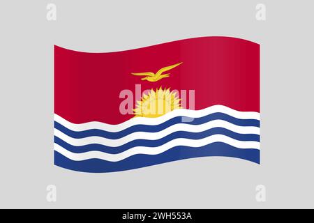 Vector Illustration of the flag of Kiribati Stock Vector