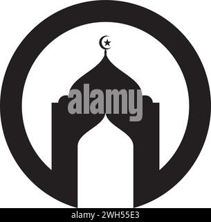 Mosque symbol icon vector Illustration design template Stock Vector