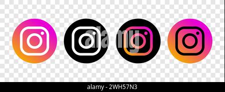 Semarang, Indonesia - January 2, 2024. Collection of various Instagram icons. Social media logo. Vector line icon. editorial Stock Vector