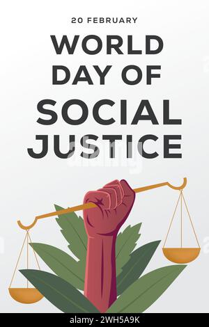 Social Justice Day Vertical Poster Flat Cartoon Hand Drawn Templates ...