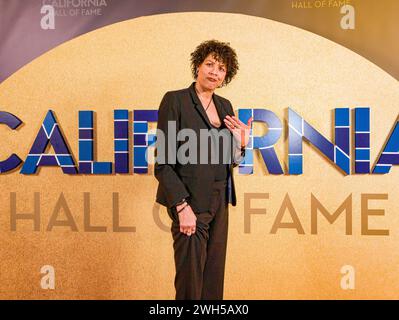 Legendary basketball player and sports broadcaster Cheryl Miller poses on the red carpet prior to her induction into the California Hall of Fame. Stock Photo