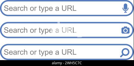 column of various search methods in search engines Stock Vector