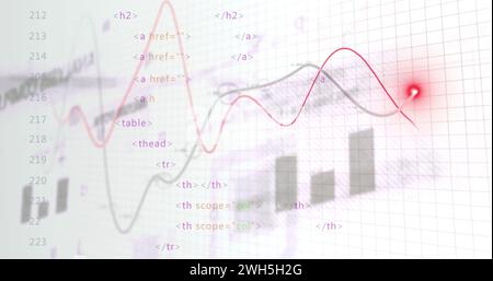 Image of data processing over white background Stock Photo