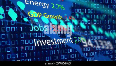 Image of data processing over world map Stock Photo