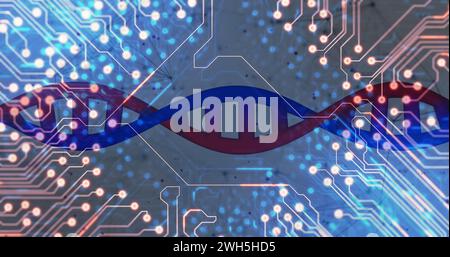 Image of medical data processing and processor socket over white background Stock Photo