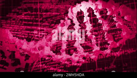 Image of medical data processing over black background Stock Photo
