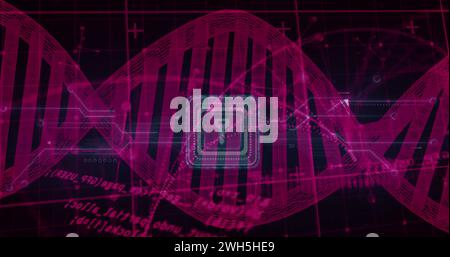Image of medical data processing over dark background Stock Photo