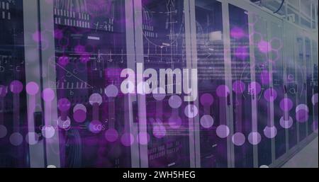 Image of medical data processing over server room Stock Photo