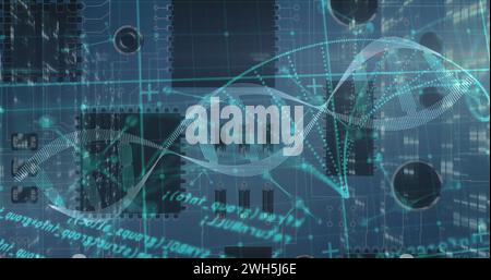 Image of medical data processing over white background Stock Photo