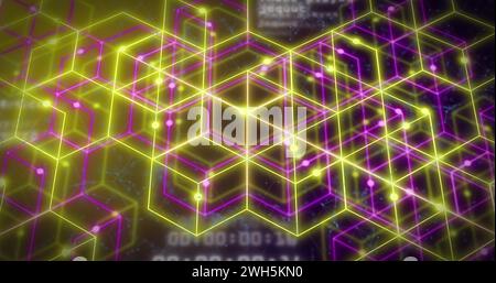 Image of qr code over network of connections Stock Photo